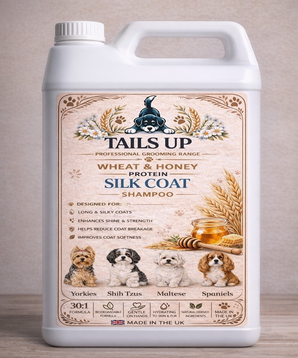 Silk Coat – Wheat Protein Shampoo. Available from June