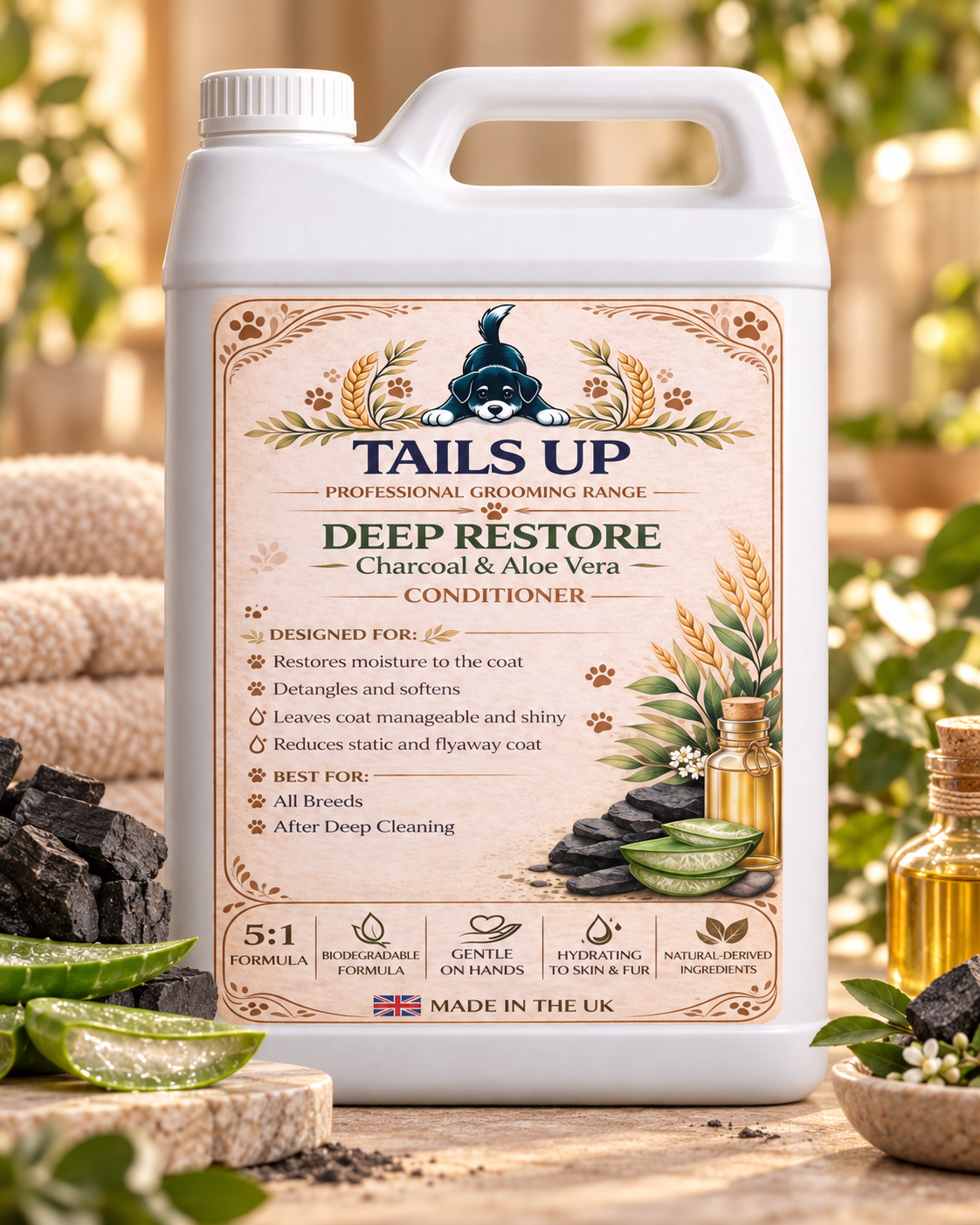 Tails Up Deep Restore Charcoal and Aloe Vera Dog Conditioner