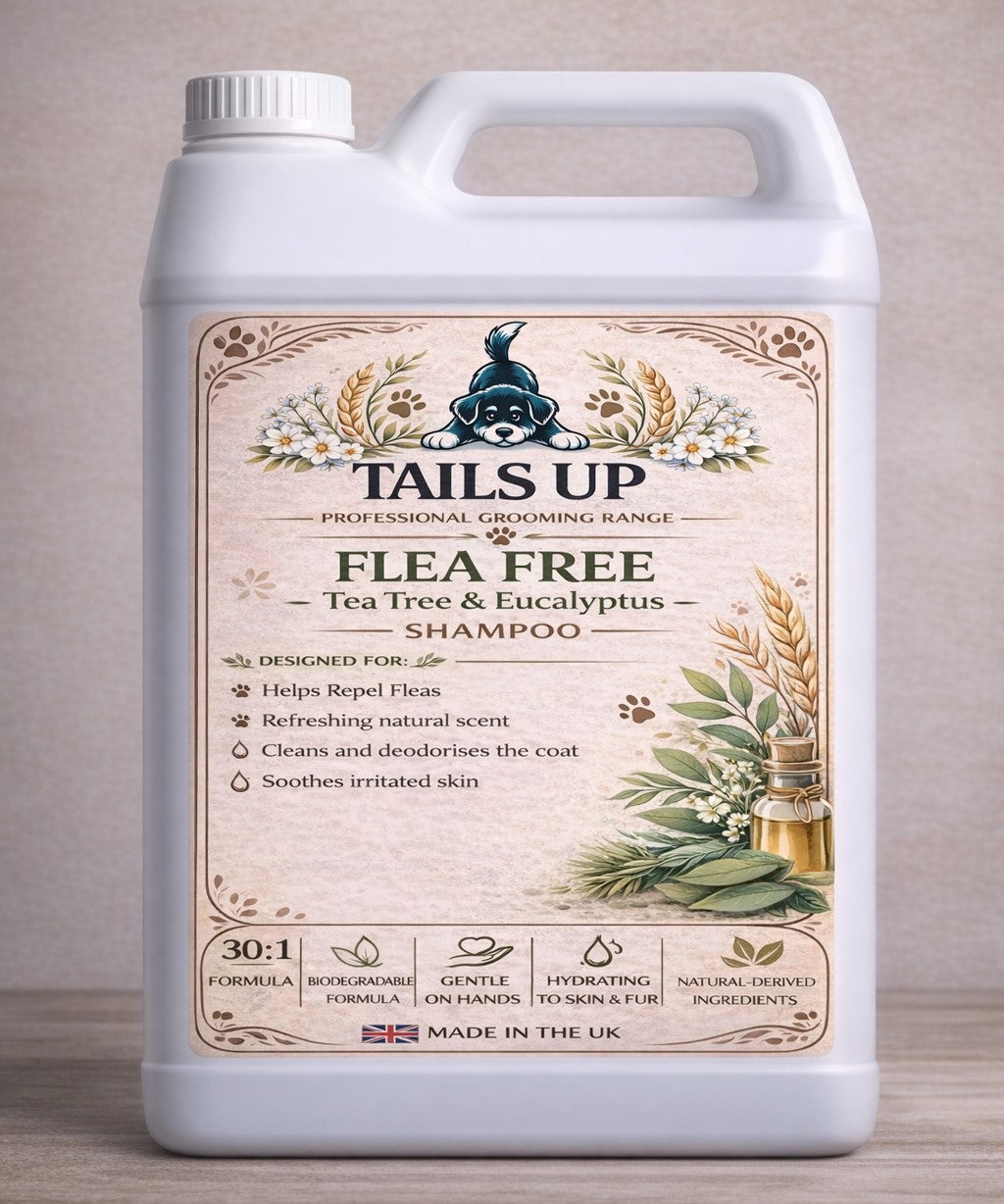 Flea Free – Tea Tree & Eucalyptus Shampoo. Available from June