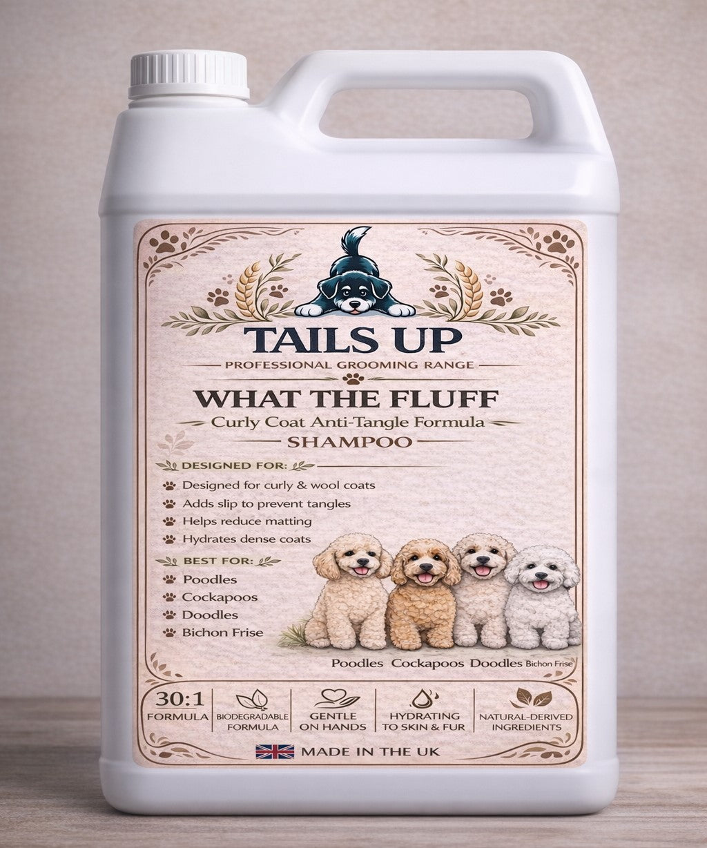 What The Fluff – Tangle & Curly Coat Shampoo. Available from June