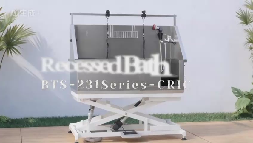 BTS 231E Stainless Steel electric lift dog bath with hydro pump